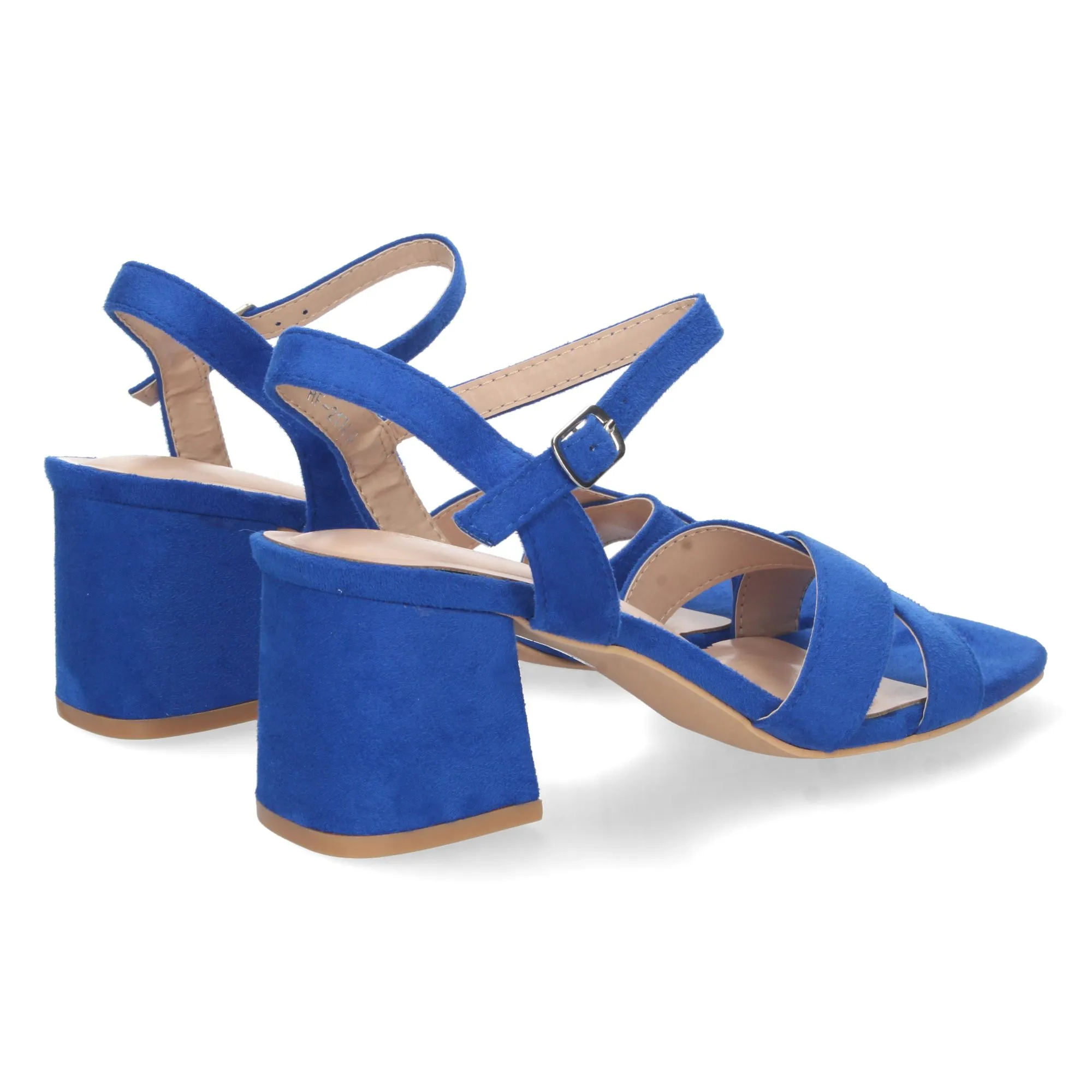 Sandalias de tacon bajo para fiesta mujer color azul