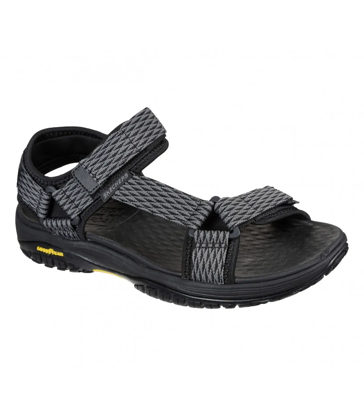 Sandalias para caballero de velcro en negro