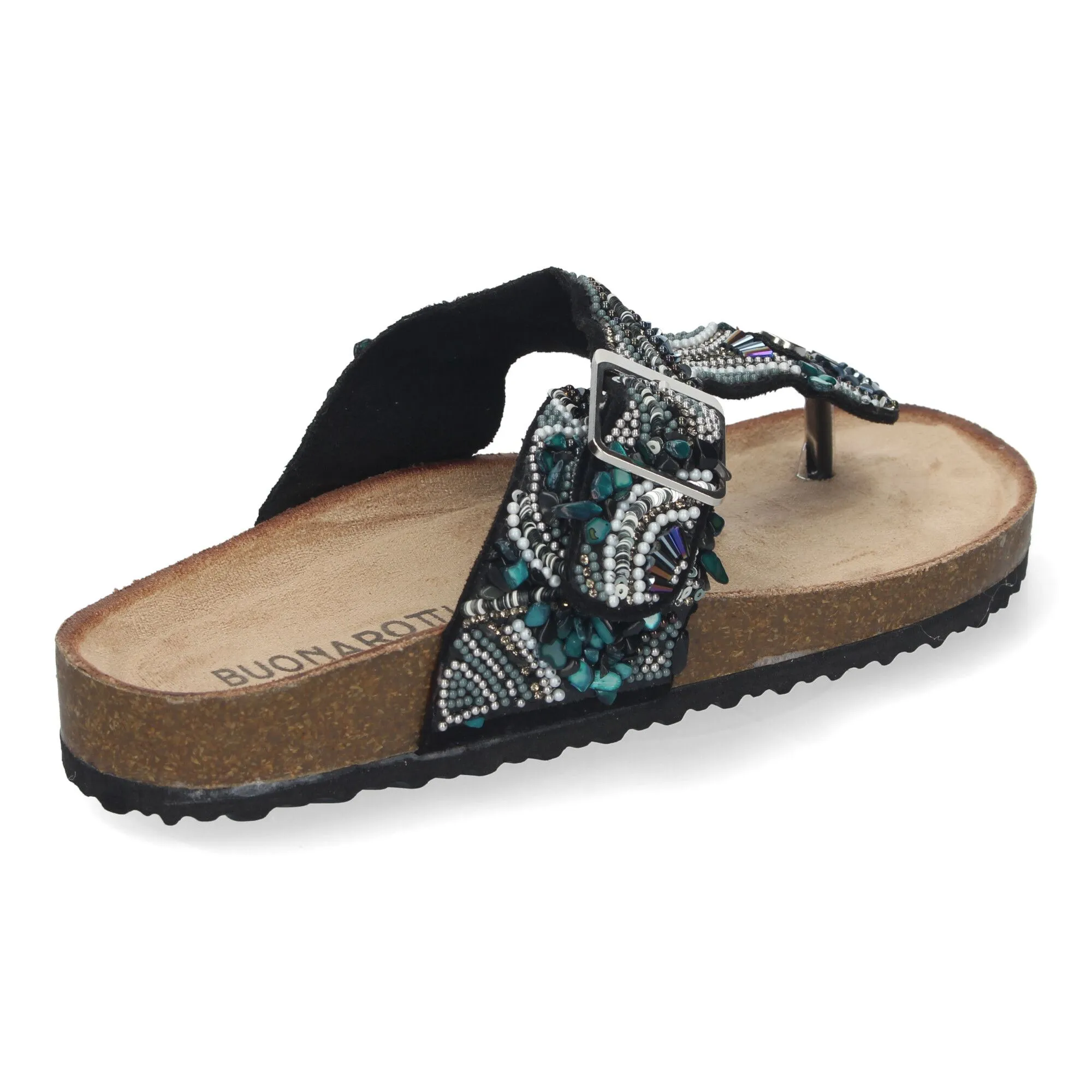 SANDALIAS PLANAS ESTILO BIO ESCLAVA PARA MUJER COLOR NEGRO AY3066