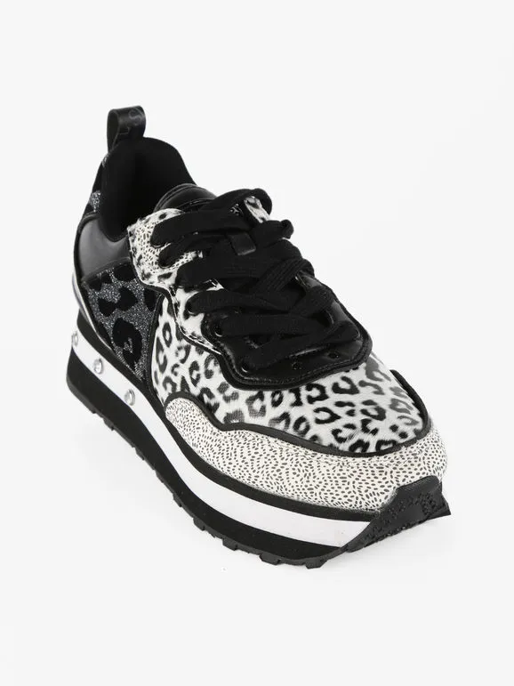 Saralòpez Deportivas bicolor con animal print para mujer