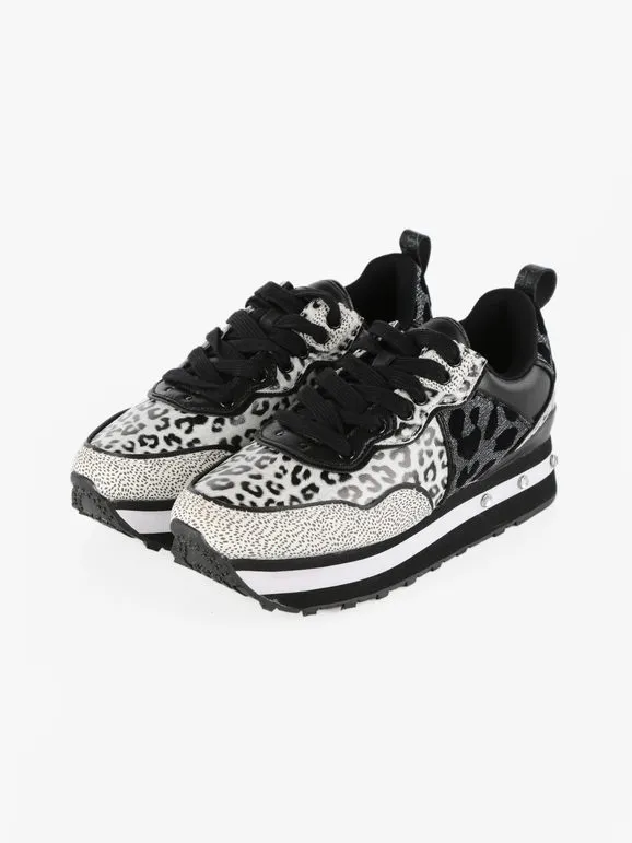 Saralòpez Deportivas bicolor con animal print para mujer