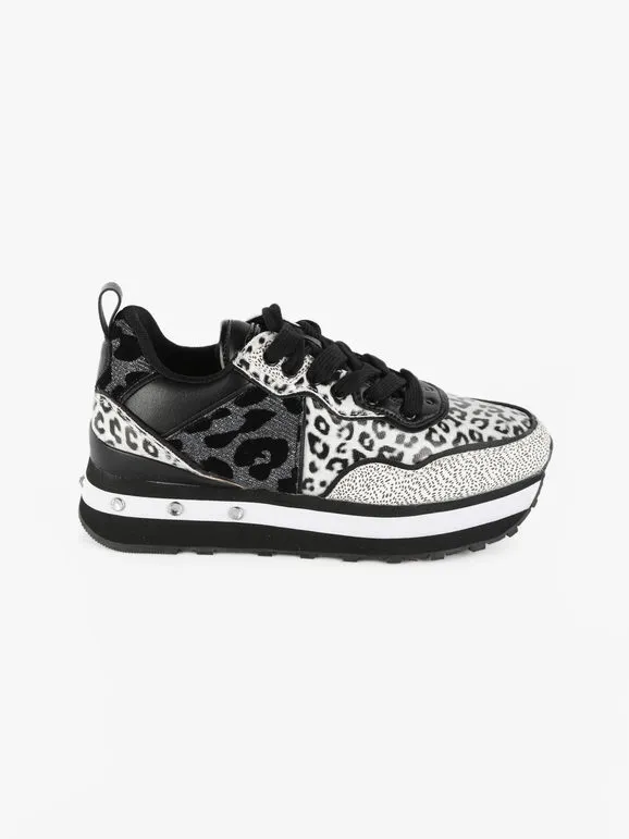 Saralòpez Deportivas bicolor con animal print para mujer