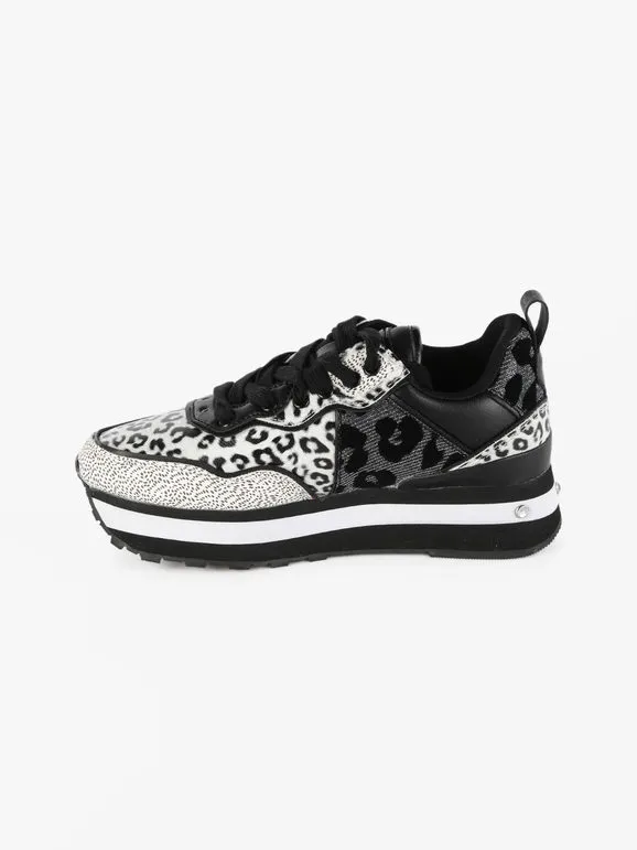Saralòpez Deportivas bicolor con animal print para mujer