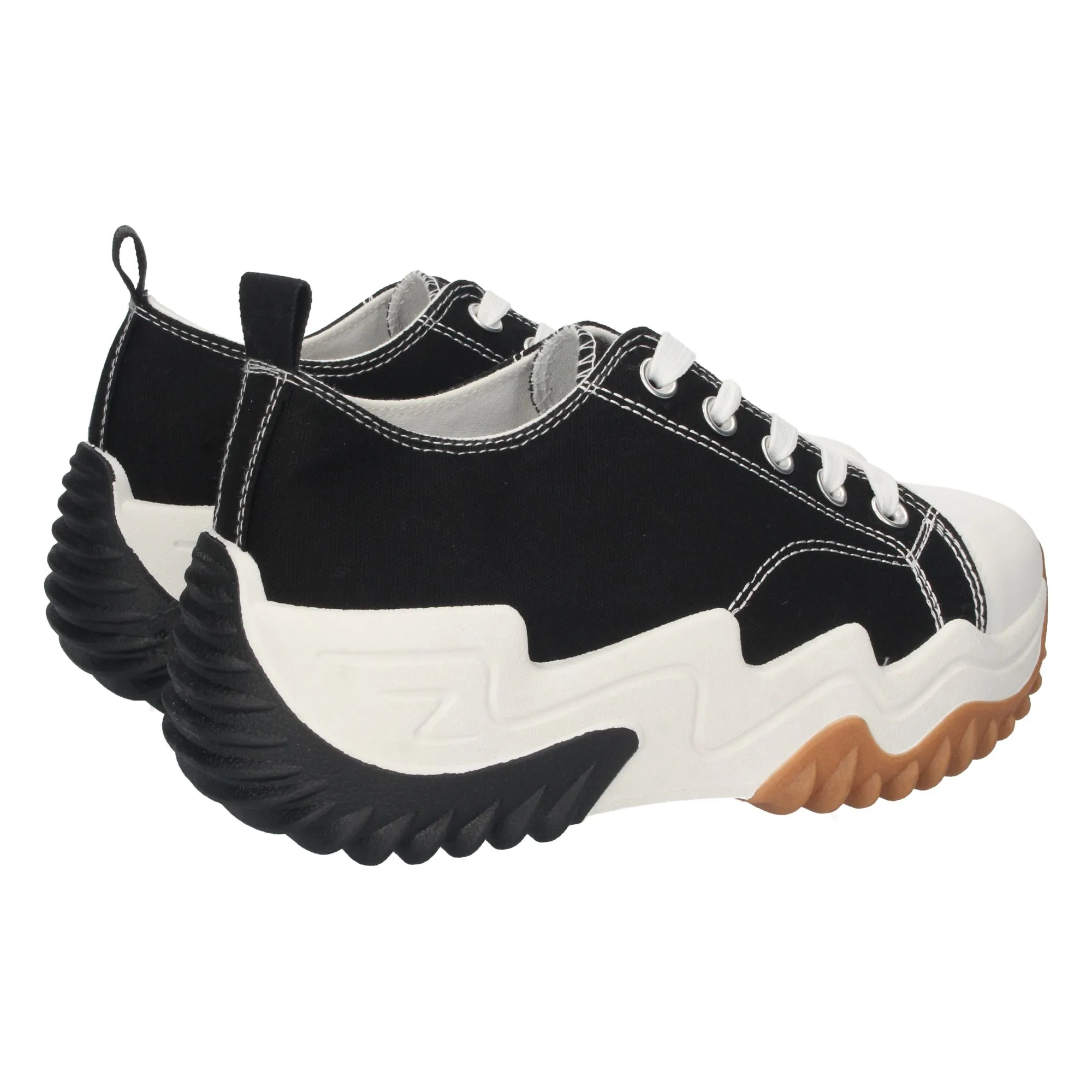 Sneakers plataforma moda mujer color negro