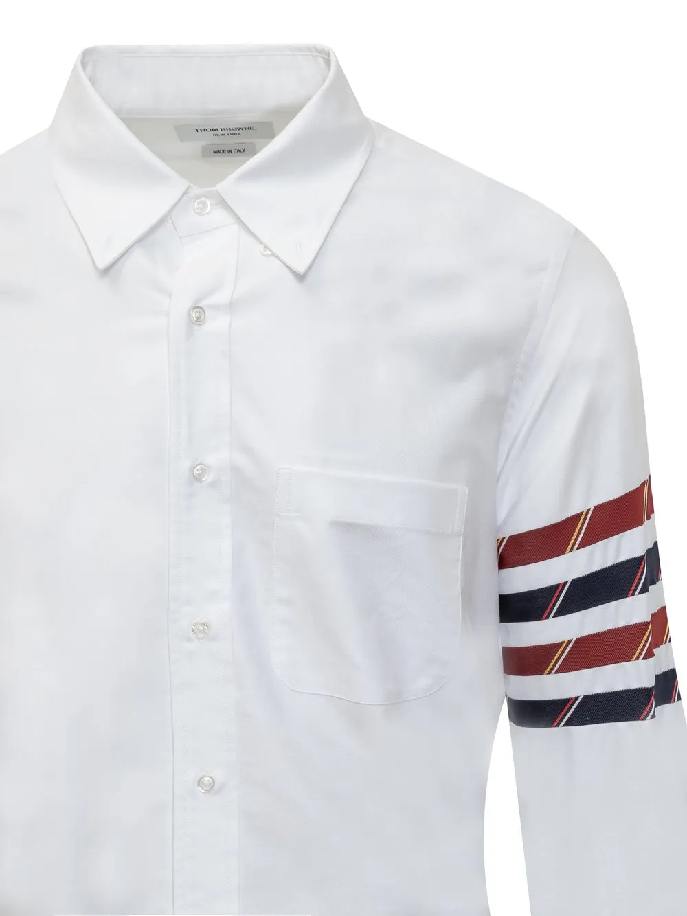 THOM BROWNE 4BAR OXFORD SHIRT IN SILK BLEND