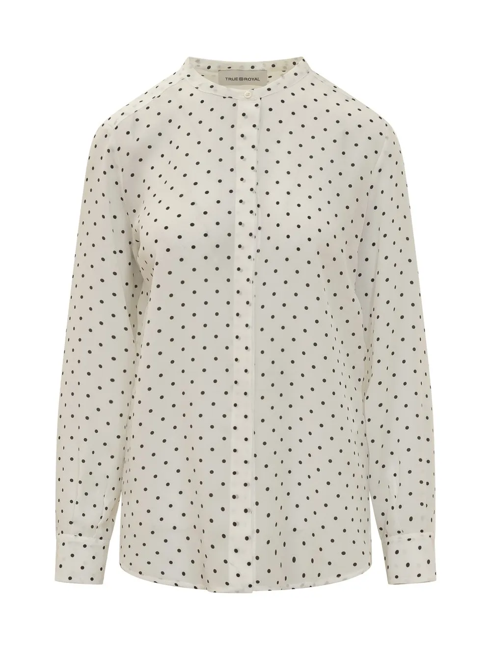 TRUE ROYAL Silk Shirt with Polka Dot Pattern