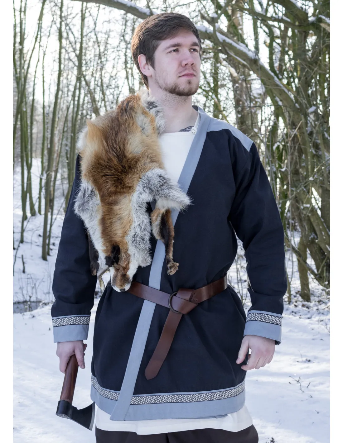 Túnica Vikinga Klappenrock Bjorn en color azul