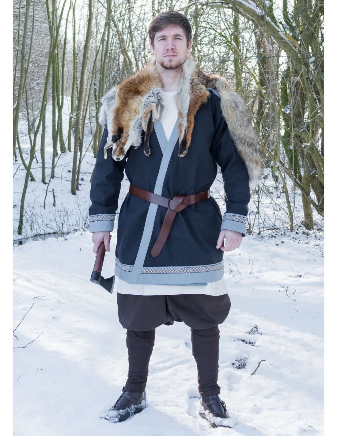 Túnica Vikinga Klappenrock Bjorn en color azul