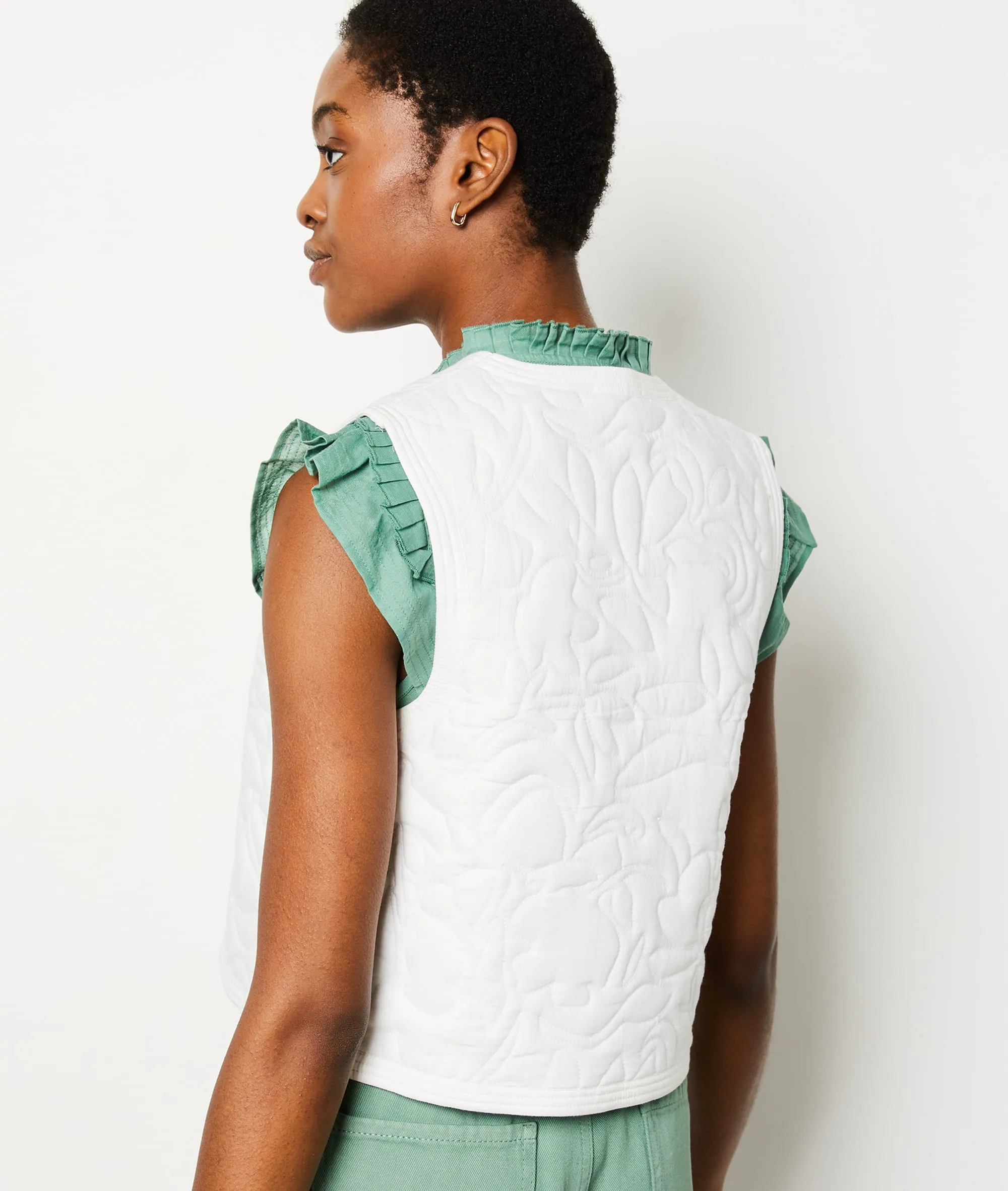 VESTE SANS MANCHES BRODéE CHARLOTTE BROD ECRU  ETAM