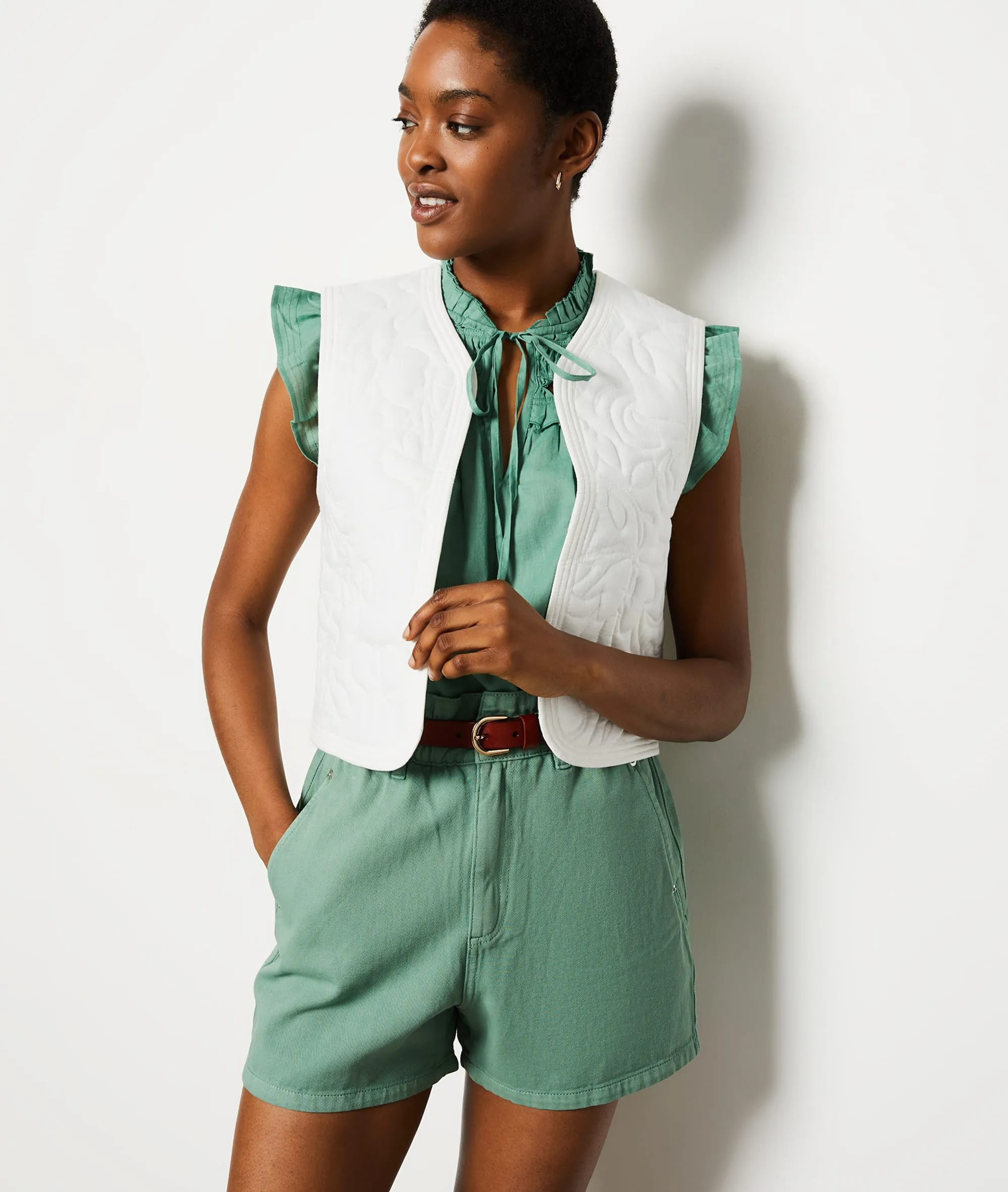 VESTE SANS MANCHES BRODéE CHARLOTTE BROD ECRU  ETAM