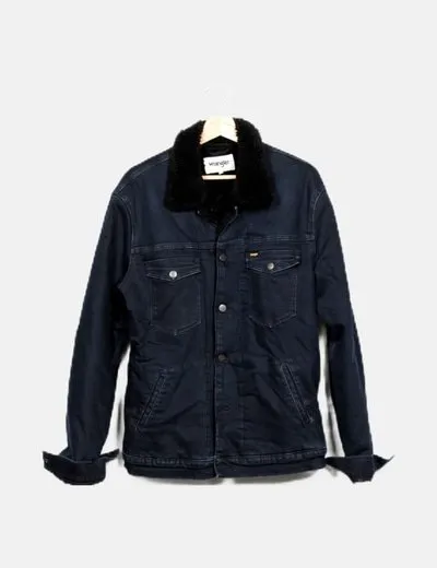 Wrangler Cazadora denim azul marina borrego