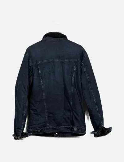 Wrangler Cazadora denim azul marina borrego