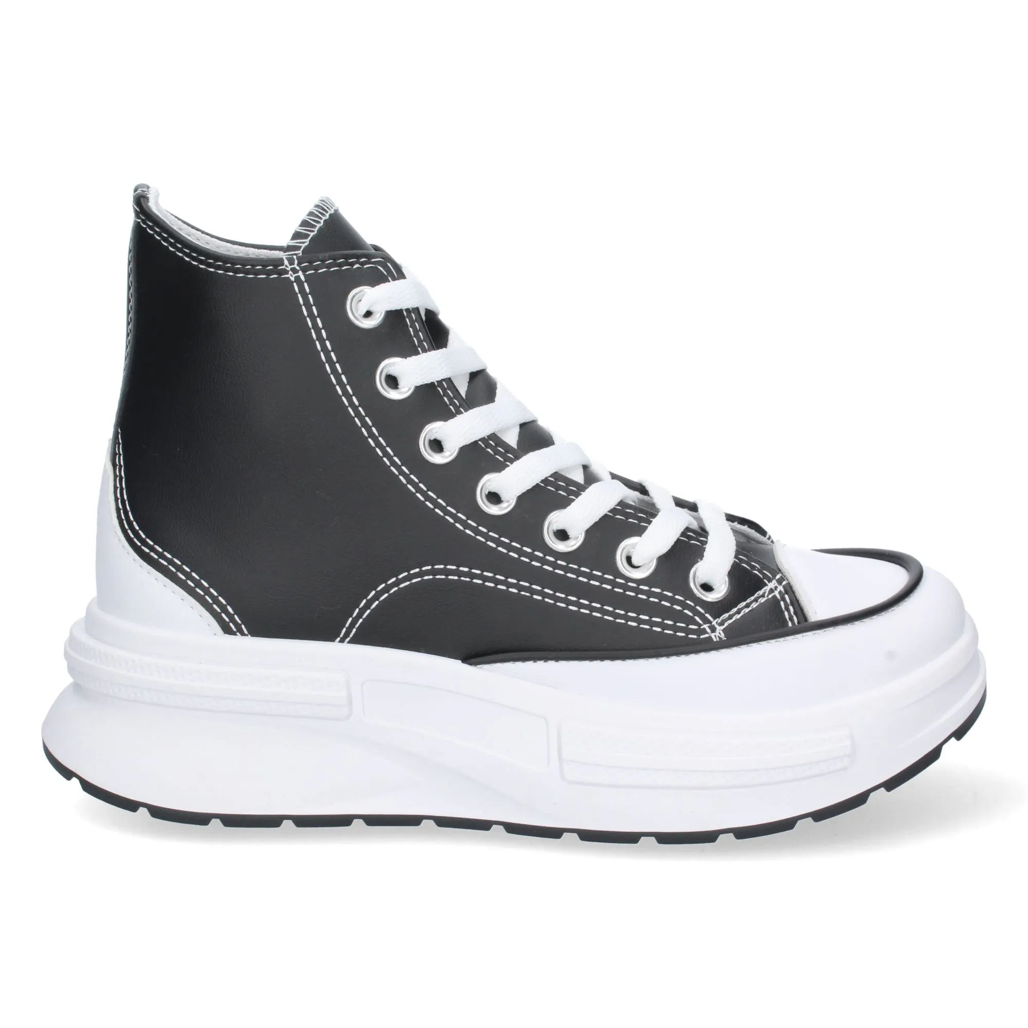 Zapatillas botín de lona con plataforma mujer color negro