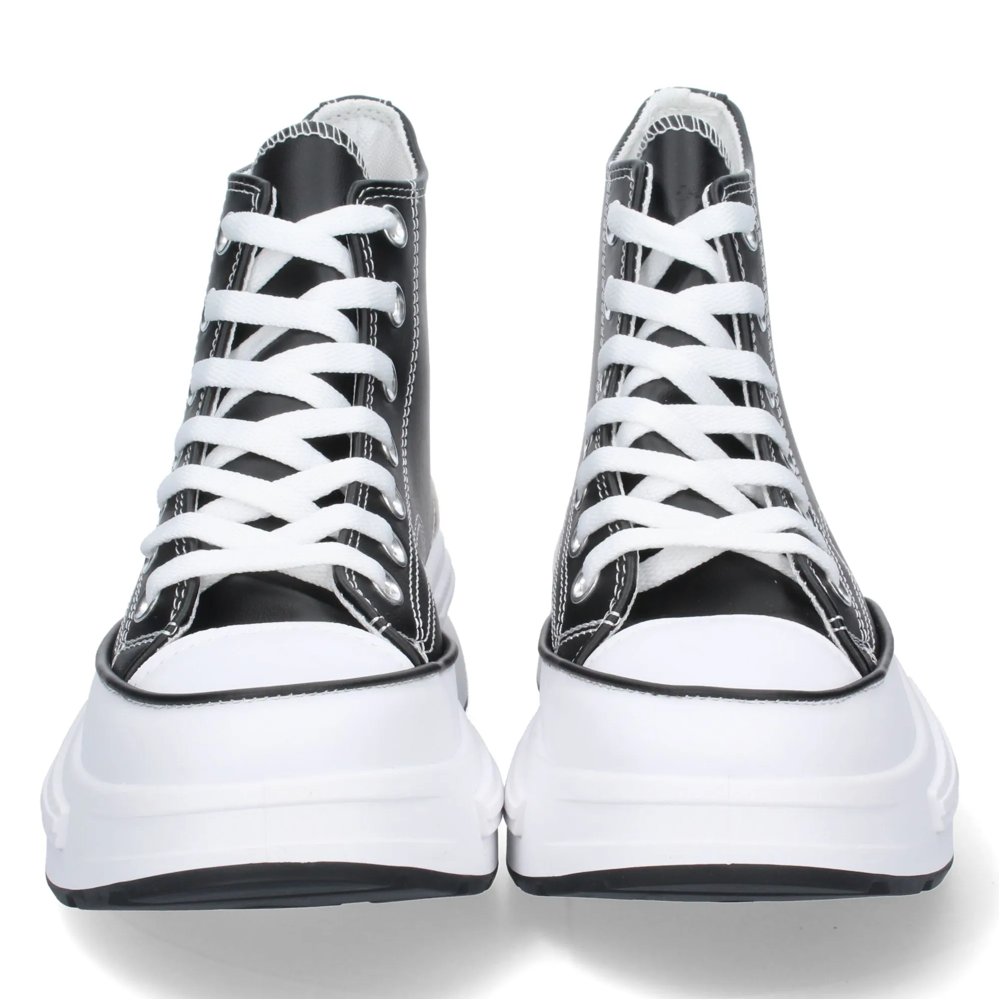 Zapatillas botín de lona con plataforma mujer color negro