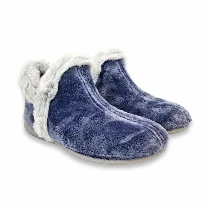 Zapatillas Casa Abotinadas Mujer Suapel Suela Antideslizante 9615 Azul, de Garrido Muro