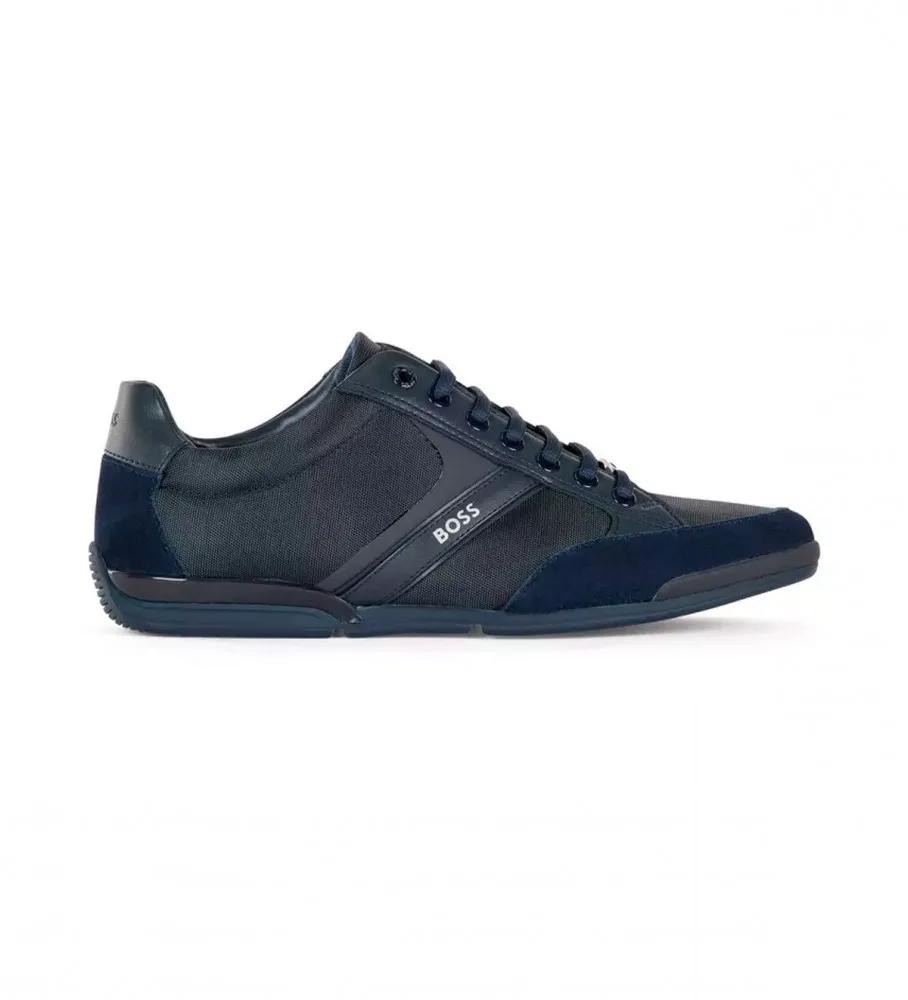 Zapatillas de piel de mezcla azul