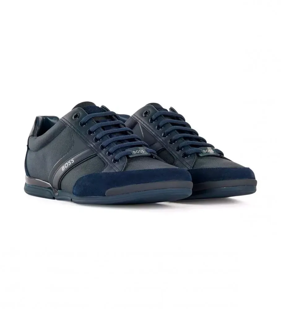 Zapatillas de piel de mezcla azul