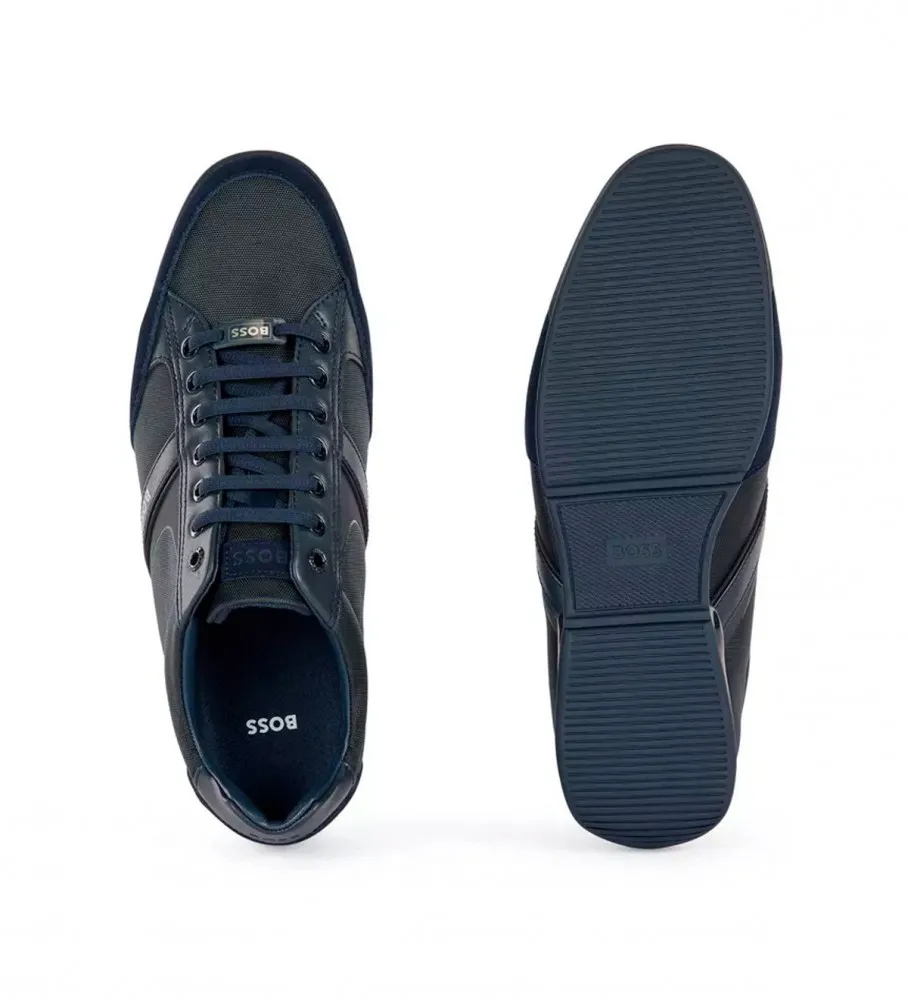 Zapatillas de piel de mezcla azul