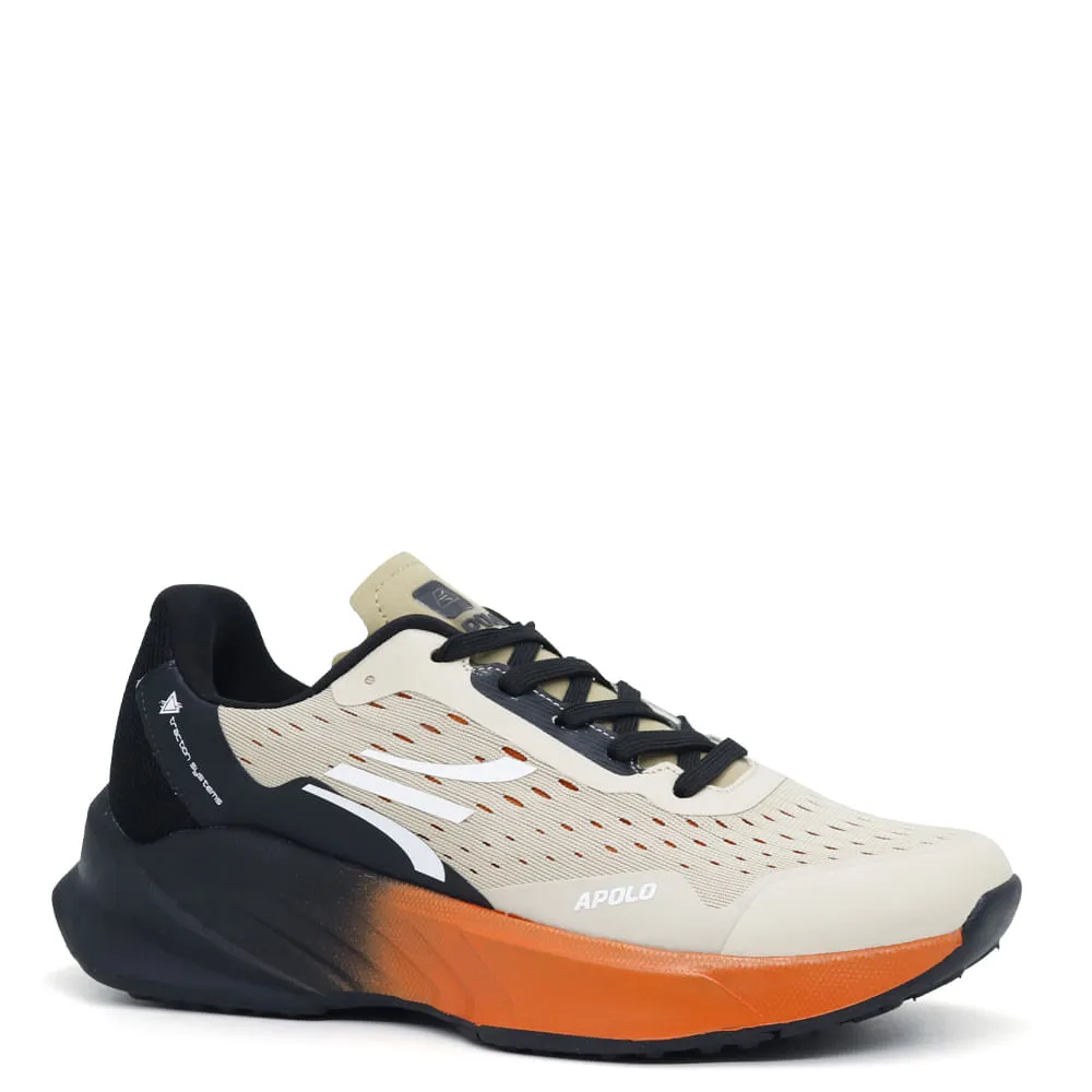ZAPATILLAS RUNNING HOMBRE APOLO AH2344 BEIGE NEGRO