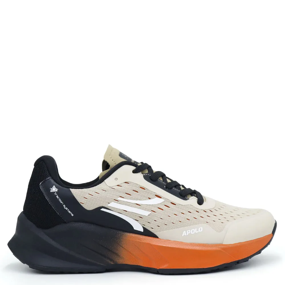 ZAPATILLAS RUNNING HOMBRE APOLO AH2344 BEIGE NEGRO