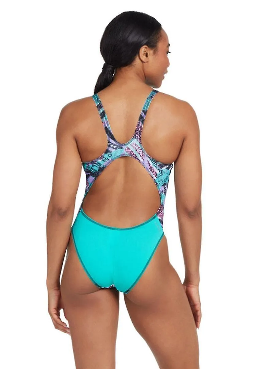 ZOGGS MASTER BACK SWIMSUIT  BREAKAWAY PRINT  GIRLS