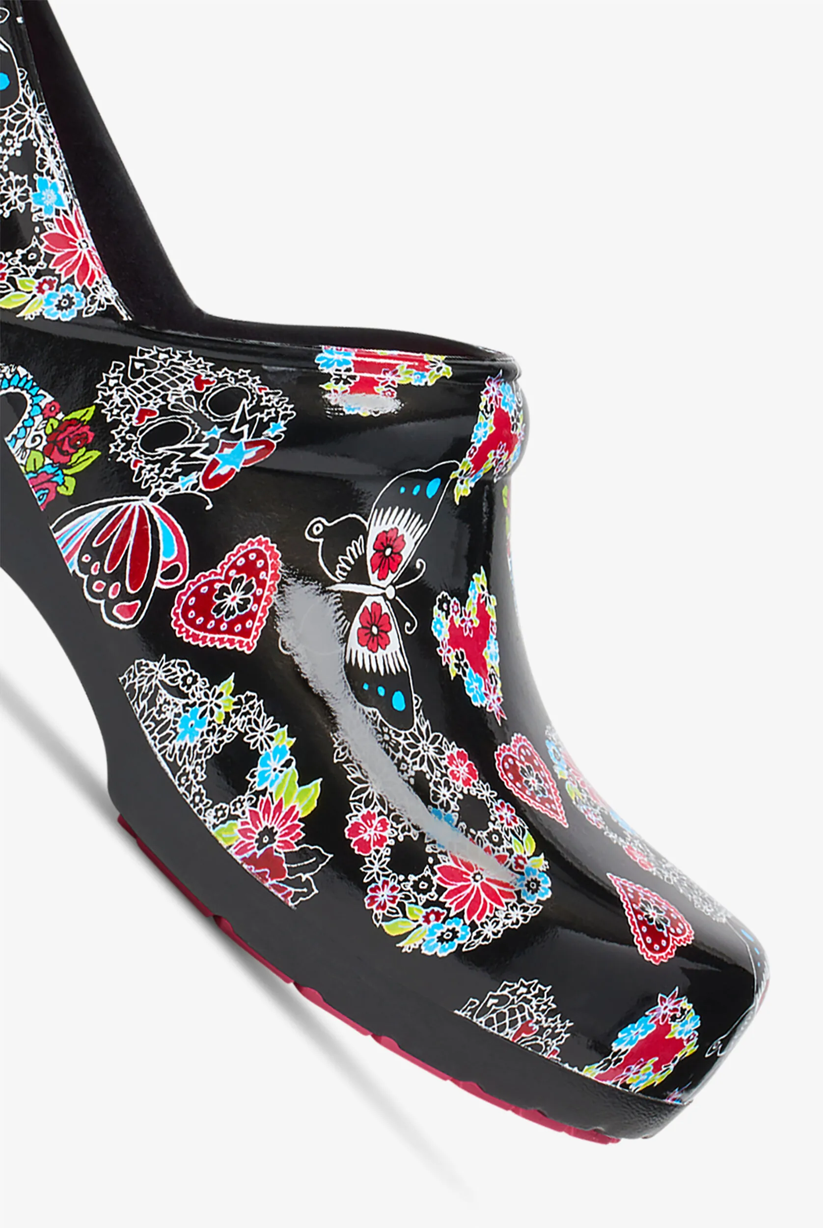 Zuecos de enfermería Anywear SR Angel Sugar Skull Flutter para mujer